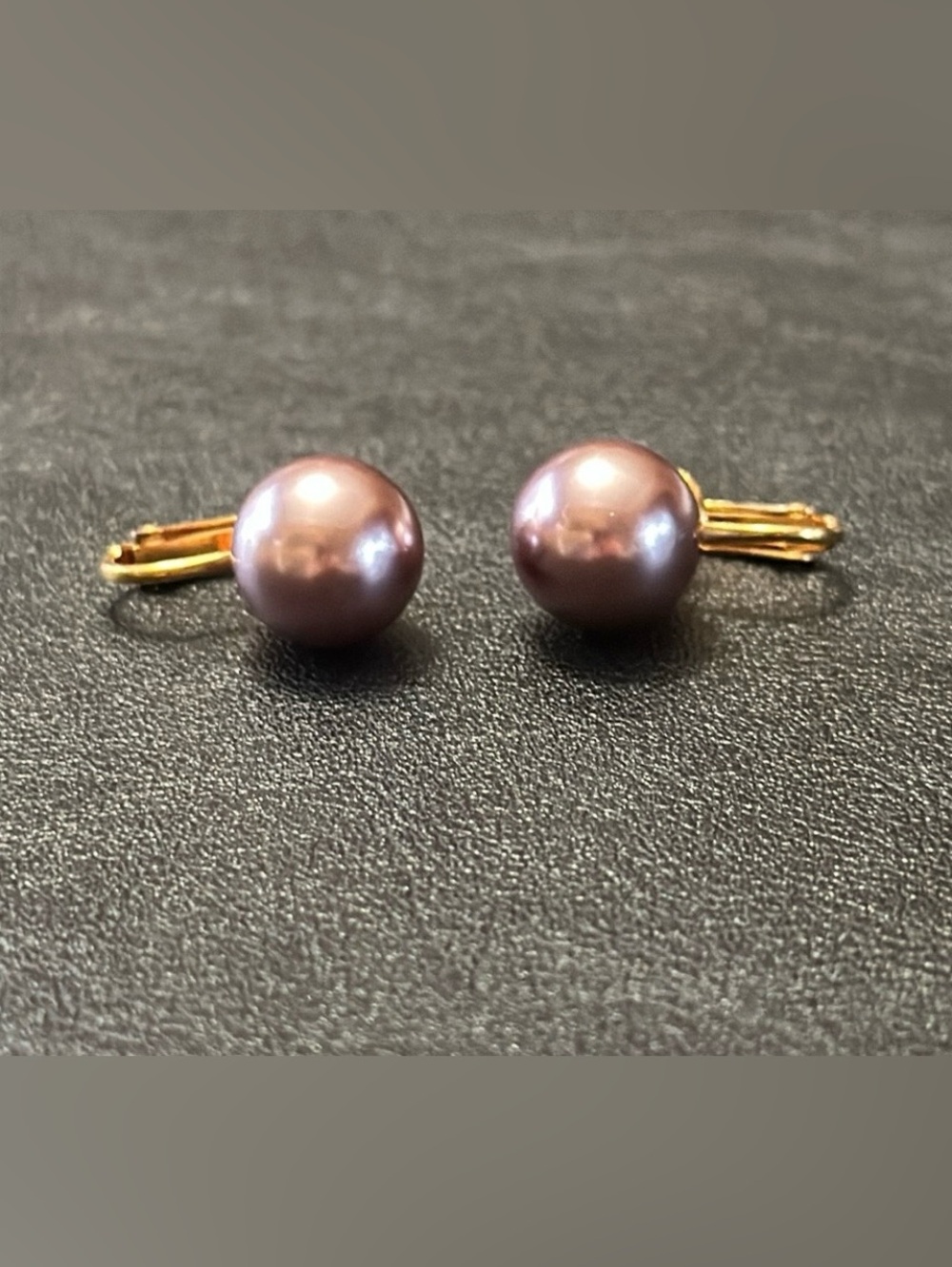 Lavender Pearl Ball Clip On Vintage Earrings